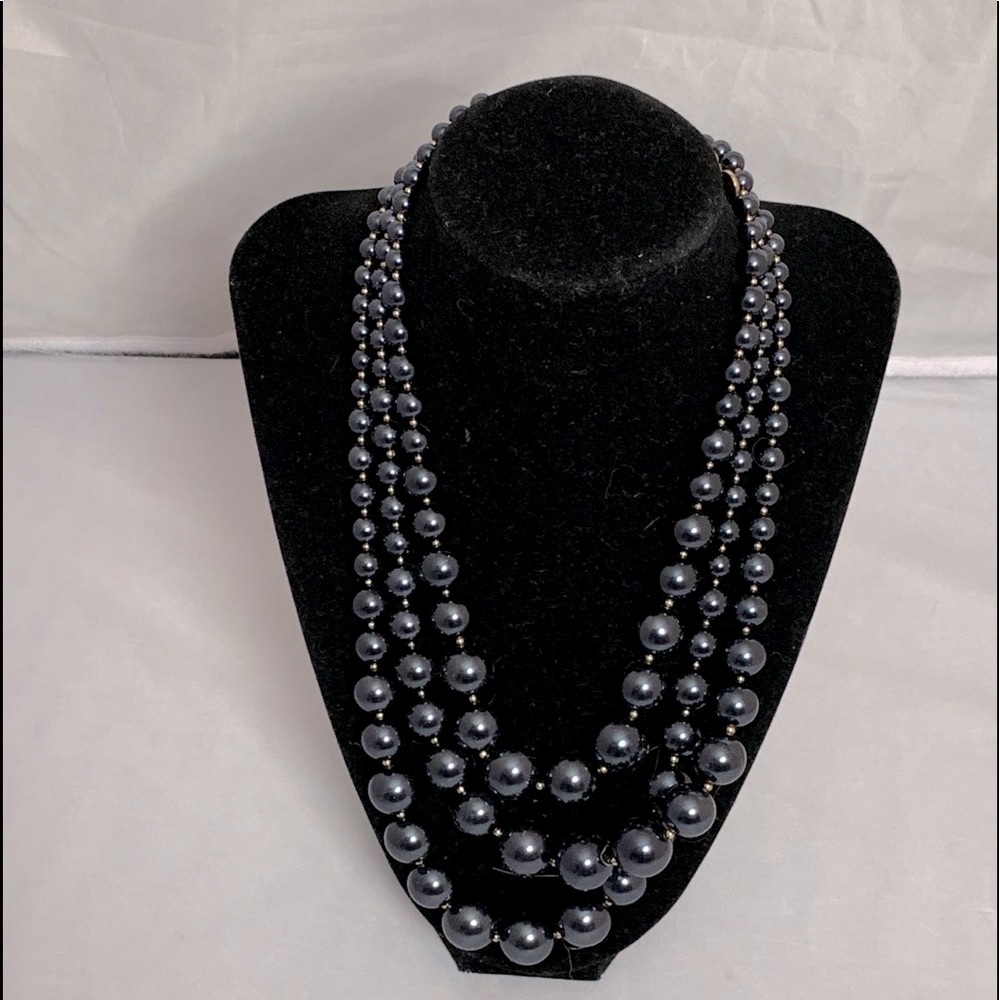 Charter Club- Black pearl tower necklace